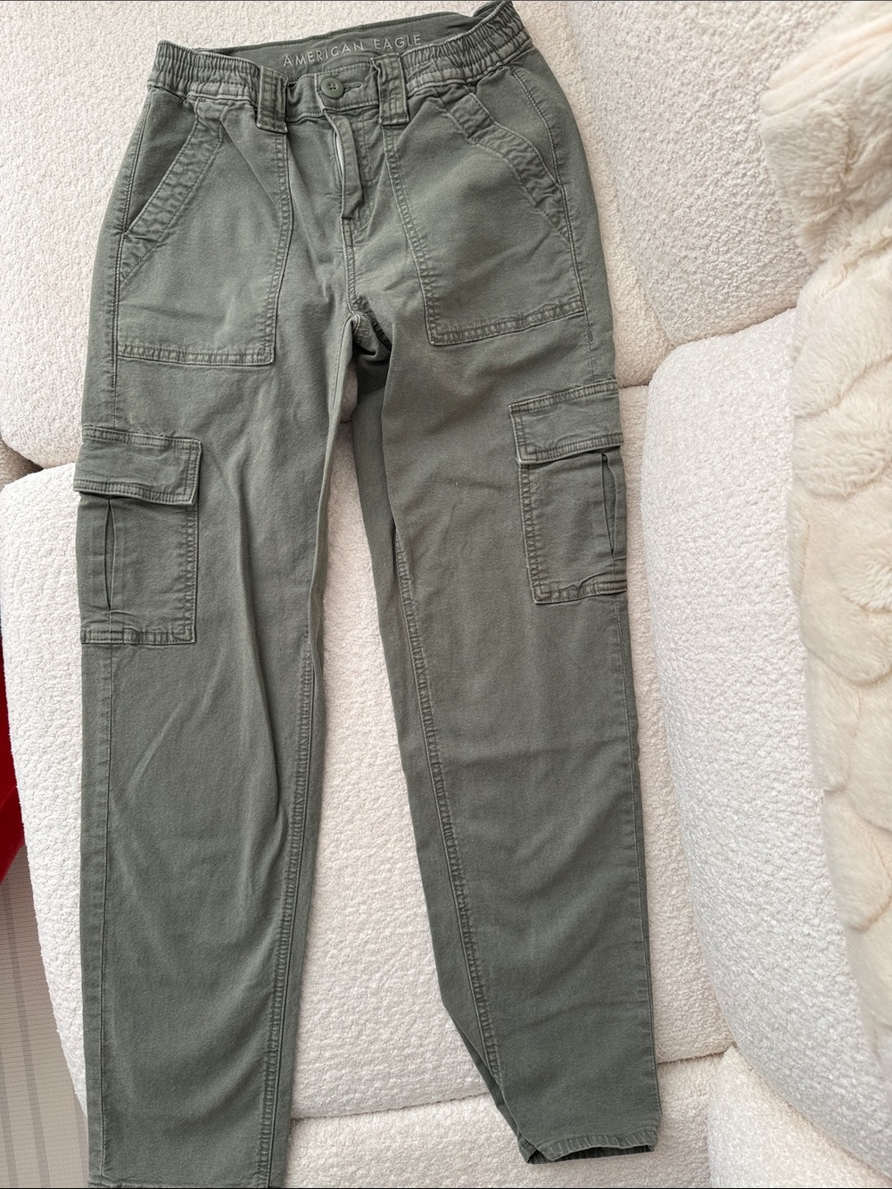 American Eagle Outfitters Olive Cargo Pants for Men